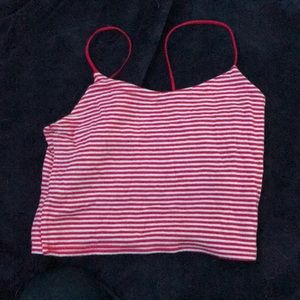 Red and white striped crop- too
